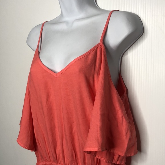 Splendid Orange Cold Shoulders Mini Dress XL NEW - Picture 5 of 11
